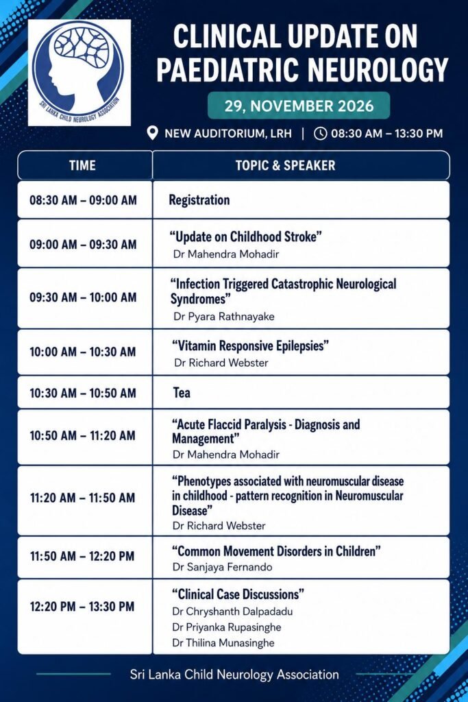 Clinical Update On Paediatric Neurology 29th Nov 2026